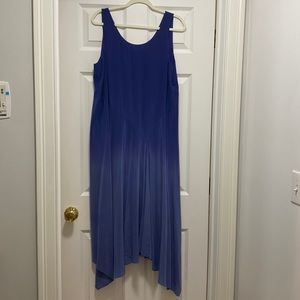 Eileen Fisher Silk Blue High Low Dress